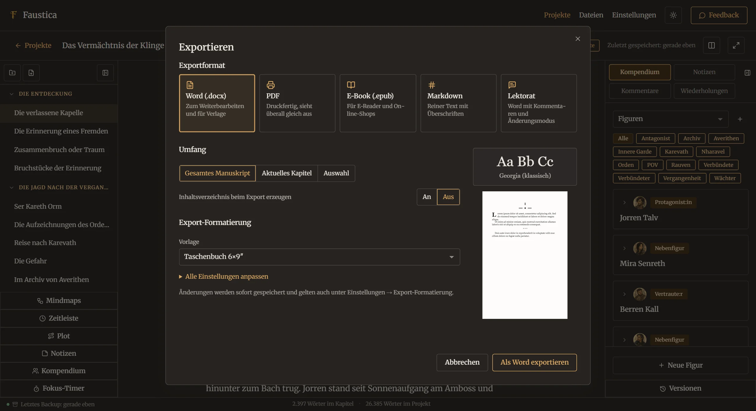 Export-Dialog