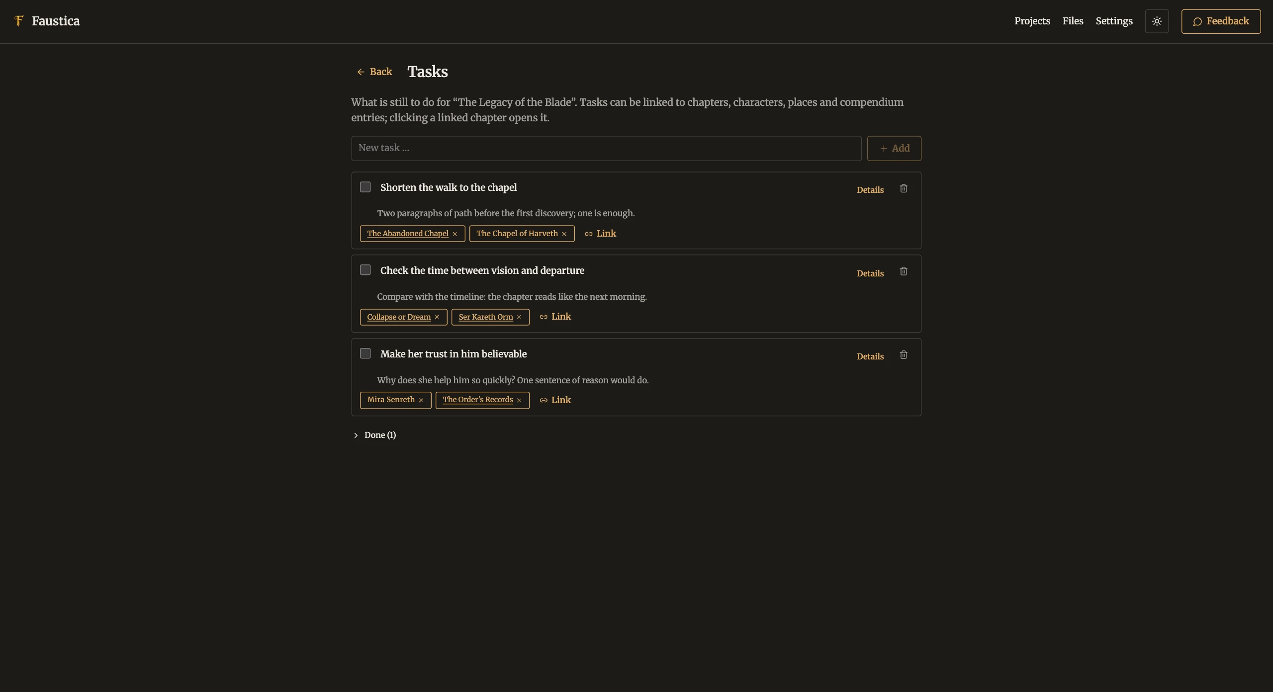 Tasks