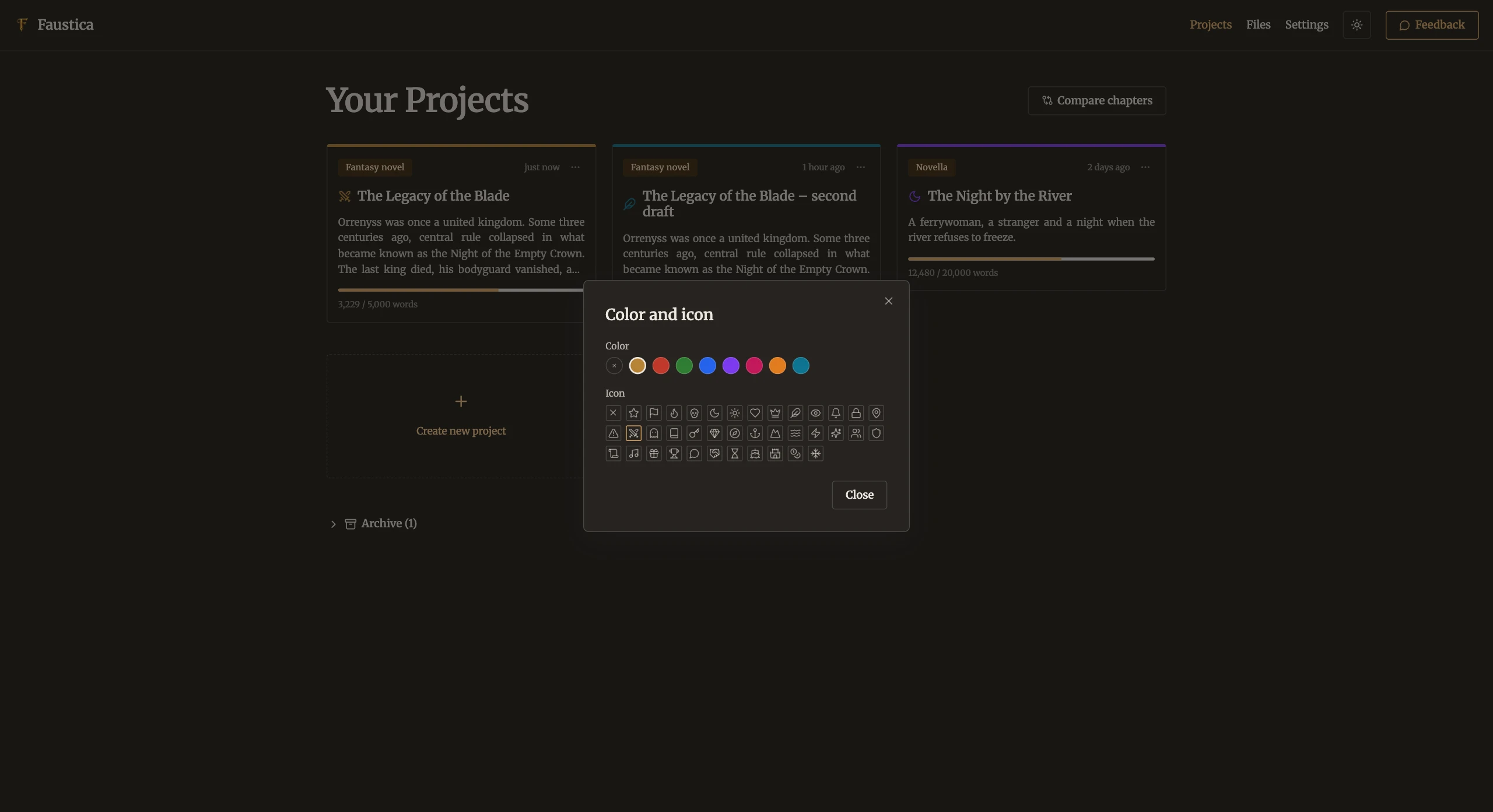 Color and icon