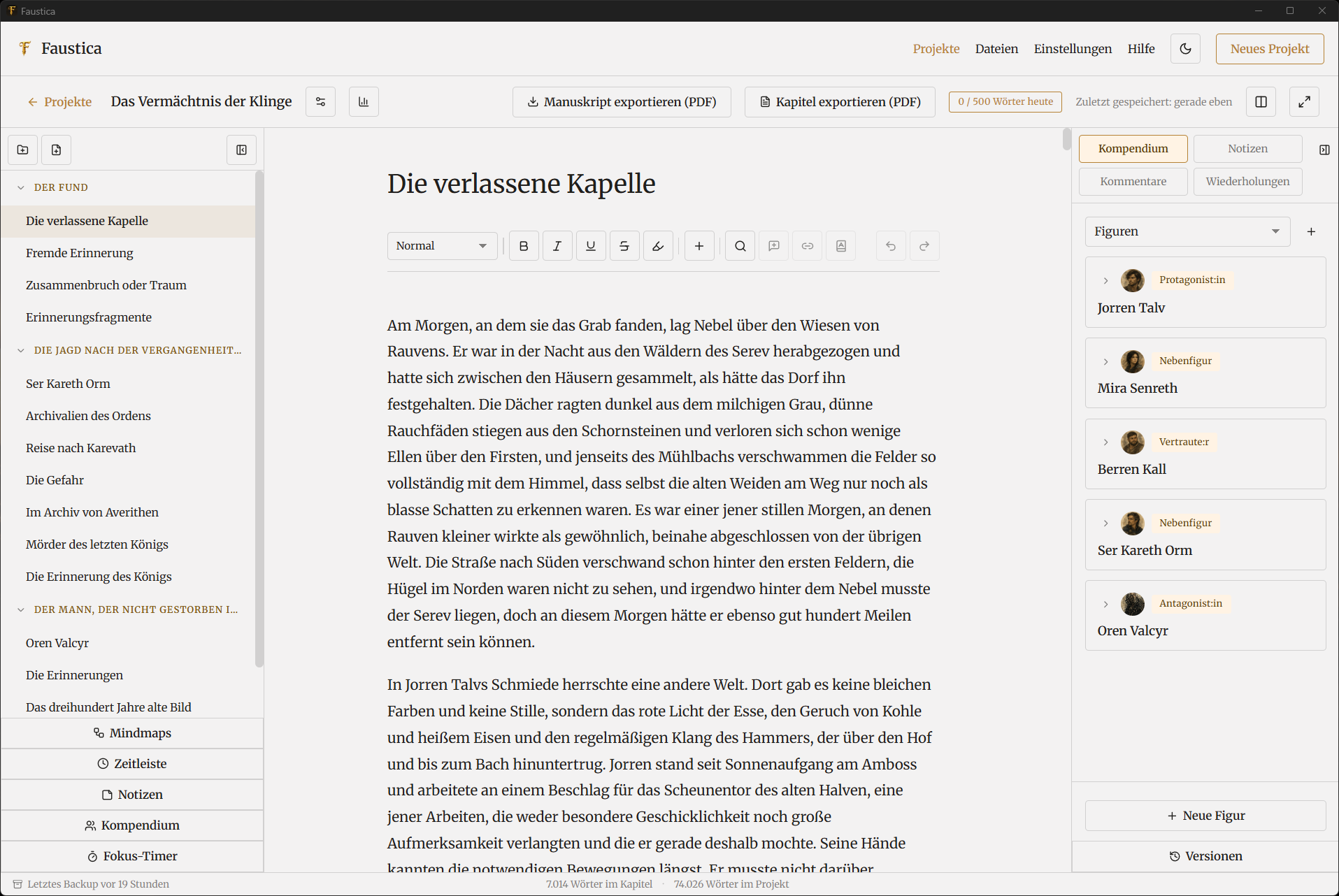 Faustica editor in light mode